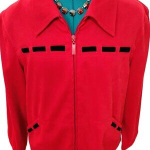 Spex Red Zippered Jacket Woman's Size 10